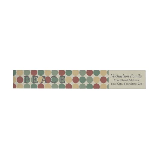 Big Retro Dots Holiday Wraparound Label (Person)