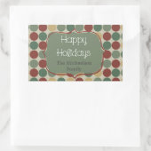 Big Retro Dots Weihnachtsaufkleber Rechteckiger Aufkleber (Tasche)