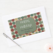 Big Retro Dots Weihnachtsaufkleber Rechteckiger Aufkleber (Umschlag)