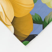 Big Retro Gelbe Rose Blume Fleecedecke (Ecke)