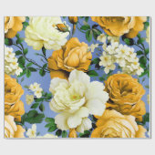 Big Retro Gelbe Rose Blume Geschenkpapier (Flach)