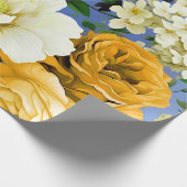 Big Retro Gelbe Rose Blume Geschenkpapier (Ecke)