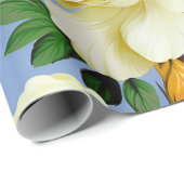 Big Retro Gelbe Rose Blume Geschenkpapier (Rolleneckpunkt)