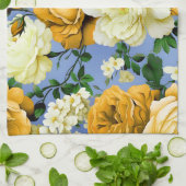Big Retro Gelbe Rose Blume Geschirrtuch (Gefaltet)