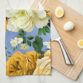 Big Retro Gelbe Rose Blume Geschirrtuch (Viertel Falte)
