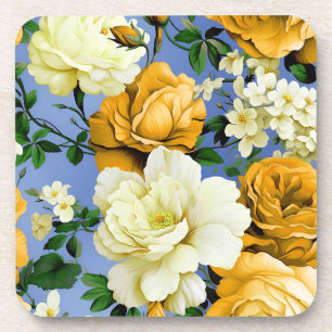 Big Retro Gelbe Rose Blume Getränkeuntersetzer
