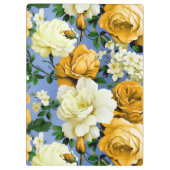 Big Retro Gelbe Rose Blume Klemmbrett (Rückseite)