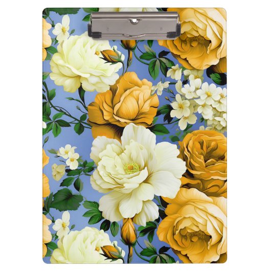 Big Retro Gelbe Rose Blume Klemmbrett (Vorderseite)