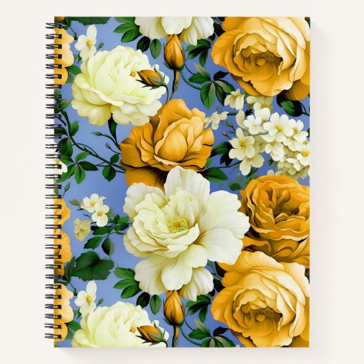 Big Retro Gelbe Rose Blume Notizblock (Vorderseite)