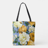 Big Retro Gelbe Rose Blume Tasche (Rückseite)