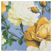 Big Retro Gelbe Rose Blume Textil Stoff (Nahaufnahme)