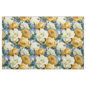 Big Retro Gelbe Rose Blume Textil Stoff (Fat Quarter (45,7 x 55,9 cm))