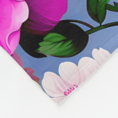 Big Retro Lila Rose Blume Fleecedecke (Ecke)