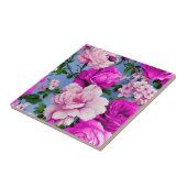 Big Retro Lila Rose Blume Fliese (Seite)