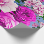 Big Retro Lila Rose Blume Geschenkpapier (Ecke)