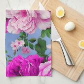 Big Retro Lila Rose Blume Geschirrtuch (Viertel Falte)