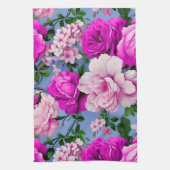 Big Retro Lila Rose Blume Geschirrtuch (Vertikal)