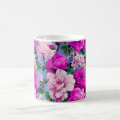 Big Retro Lila Rose Blume Kaffeetasse (Mittel)