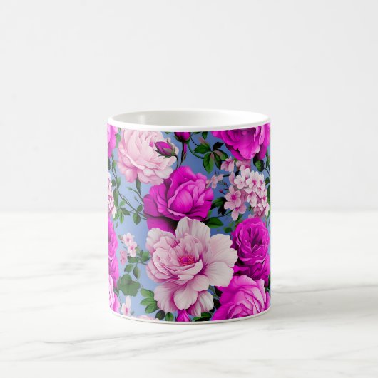 Big Retro Lila Rose Blume Kaffeetasse (Mittel)