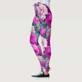 Big Retro Lila Rose Blume Leggings (Links)