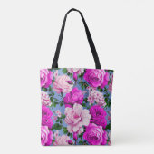 Big Retro Lila Rose Blume Tasche (Rückseite)
