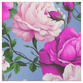 Big Retro Lila Rose Blume Textil Stoff (Nahaufnahme)