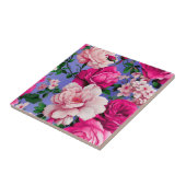 Big Retro Rosa Blume Fliese (Seite)