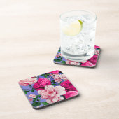 Big Retro Rosa Blume Getränkeuntersetzer (Rechte Seite)