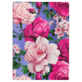 Big Retro Rosa Blume Klemmbrett (Rückseite)