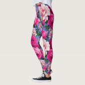 Big Retro Rosa Blume Leggings (Links)