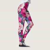 Big Retro Rosa Blume Leggings (Rechts)