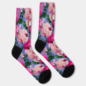 Big Retro Rosa Blume Socken (Rechts)