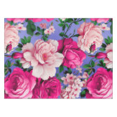Big Retro Rosa Blume Tischdecke (Vorderseite (Horizontal))