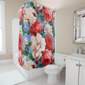 Big Retro Rote Rose Blume Duschvorhang (Beispiel)
