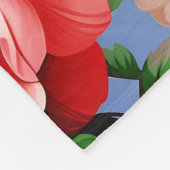 Big Retro Rote Rose Blume Fleecedecke (Ecke)