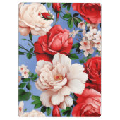 Big Retro Rote Rose Blume Klemmbrett (Rückseite)
