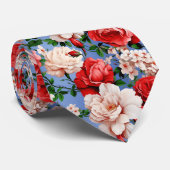 Big Retro Rote Rose Blume Krawatte (Gerollt)