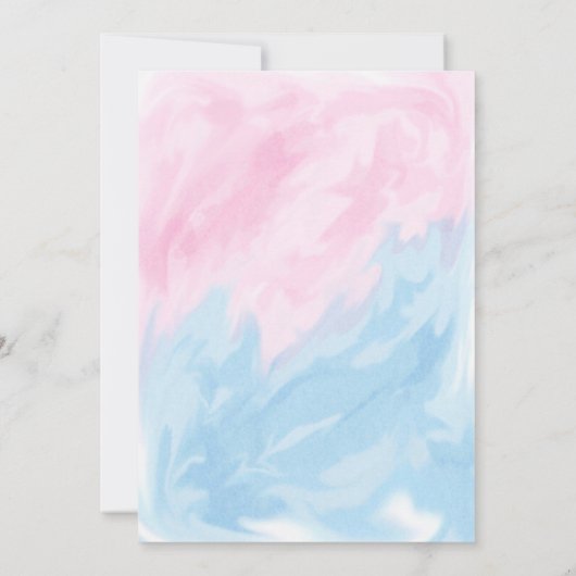 Big Reveal Pink + Blue Baby Dusche Einladung (Rückseite)