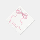 Big Ribbon Coquette Personalisiert Napkin Serviette (Ecke)