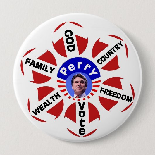 Big Rick-Perry für den Präsidenten Button (Vorderseite)