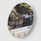 Big Rig Auto Transporter für Lastkraftwagen Große Wanduhr (Winkel)