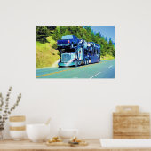 Big Rig Car Transporter Truck Driver Art Poster (Küche)