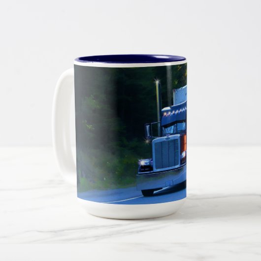 Big Rig Cargo Truck Kaffeepause Tasse (Vorderseite Links)