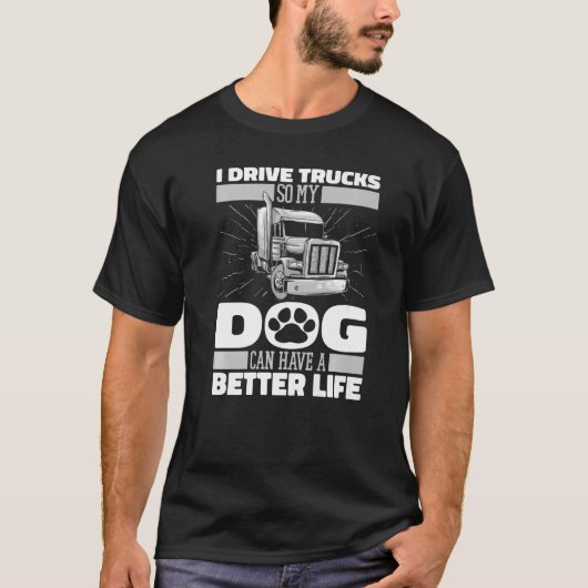 Big Rig Dog Trucker Trucker Fahrer T-Shirt (Vorderseite)