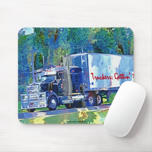 Big Rig Lkw-Fahrer Schwerfahrzeug Mousepad (Mit Mouse)