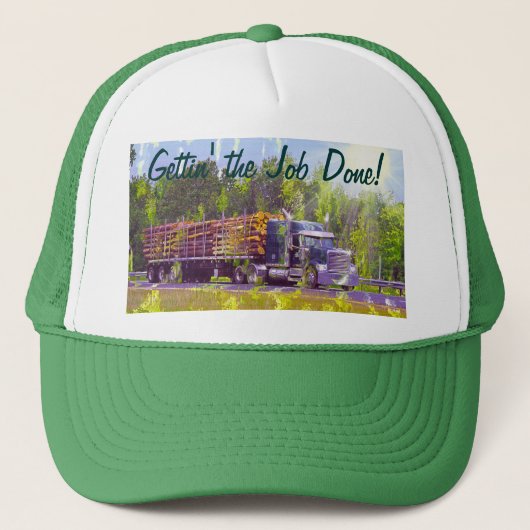 Big Rig Logging Truck Driver's Hat Truckerkappe (Vorderseite)
