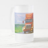 Big Rig Red Cargo Truck für Kinder und Lkw Mattglas Bierglas (Vorderseite Links)