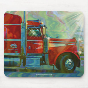 Big Rig Red Cargo Truck für Kinder und Lkw Mousepad