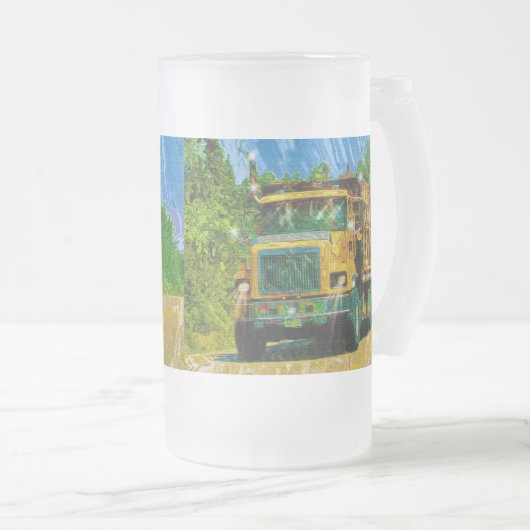 Big Rig, Schwertransporter, LKW Mattglas Bierglas (VorderseiteRechts)