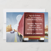 Big Rig Semi Truck Geburtstagsparty Einladungen (Rückseite)